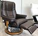 Stressless Mayfair Paloma Taupe Leather Recliner Chair and Ottoman