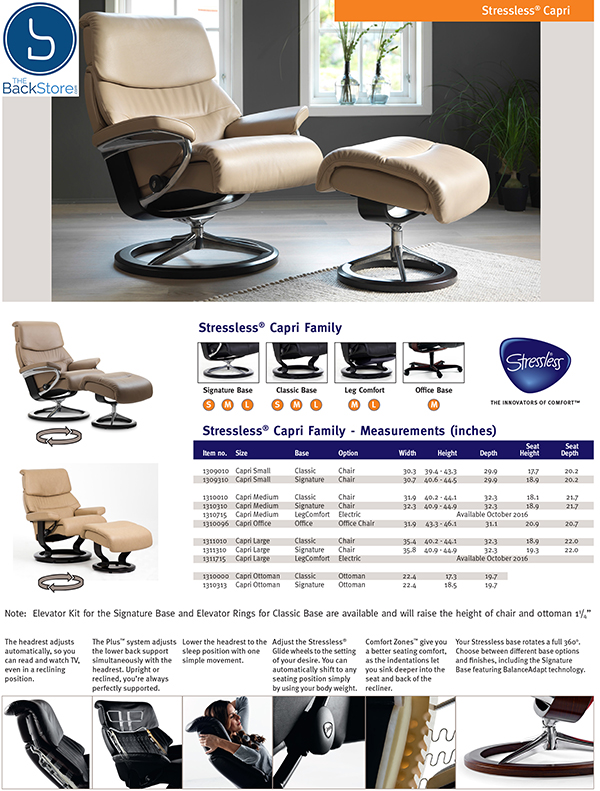 Stressless Capri Recliner Chair and Ottoman by Ekornes