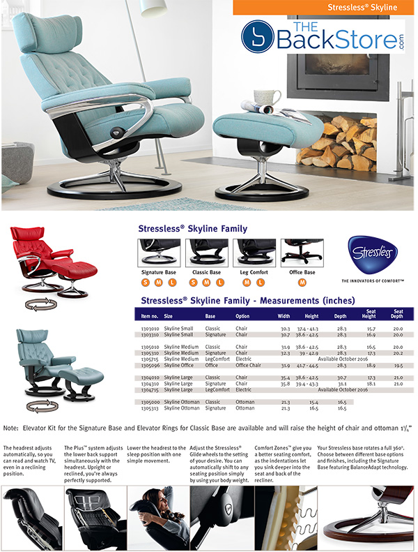 Stressless Skyline Family Recliner Chair Measurements