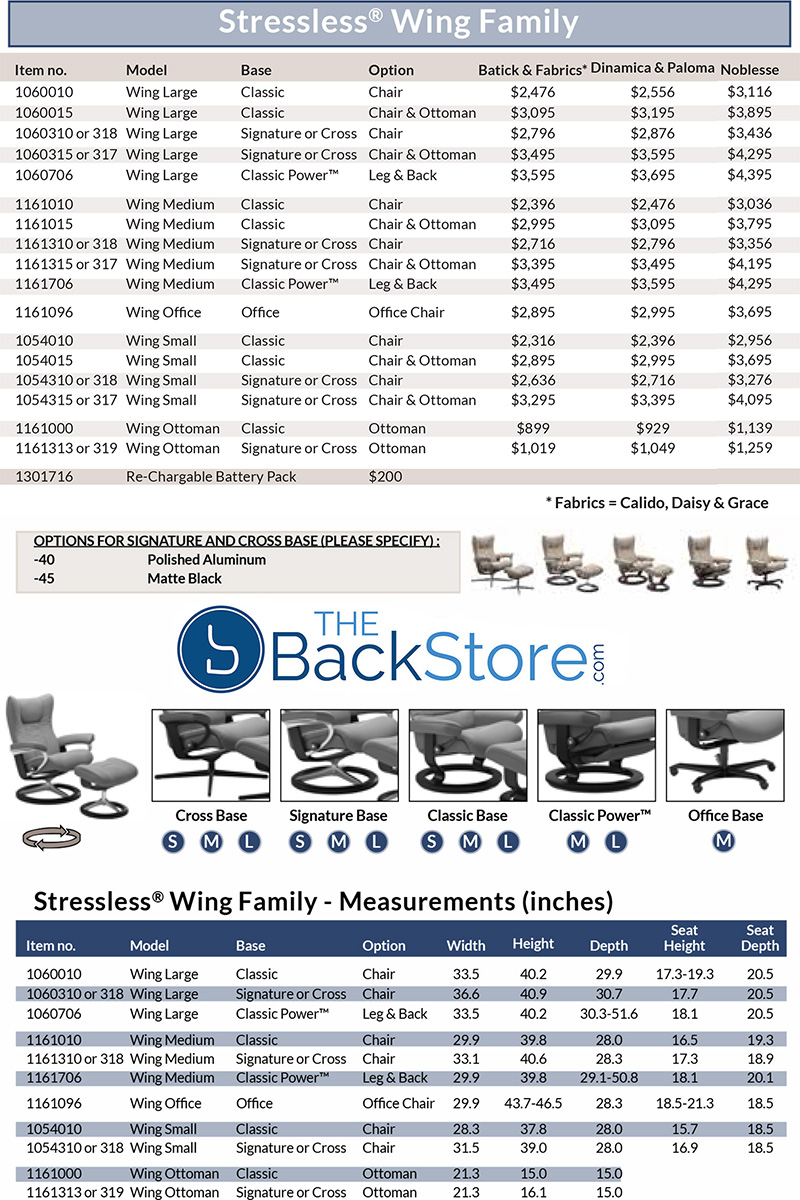 Stressless Wing Recliner Chair and Ottoman by Ekornes