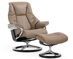 Stressless Live Signature Base Chair Recliner and Ottoman