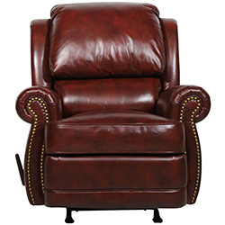 Barcalounger Regency II Black Leather Burgundy Recliner Chair 