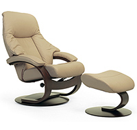 Fjords Alfa 510 C Frame Ergonomic Recliner Chair and Ottoman Scandinavian Lounger