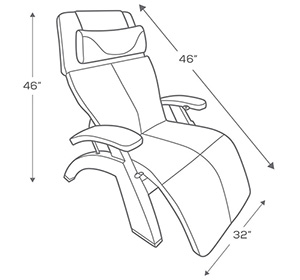 PC-420, PC-600 and PC-610 Human Touch Perfect Chair  Recliner Dimensions