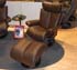 Stressless Magic Medium Recliner and Ottoman - Royalin Brown Leather
