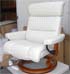 Stressless Savannah Large Recliner and Ottoman - Paloma Light Grey Leather by Ekornes