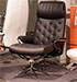 Stressless Metro Recliner Chair and Ottoman in Paloma Black Leather by Ekornes