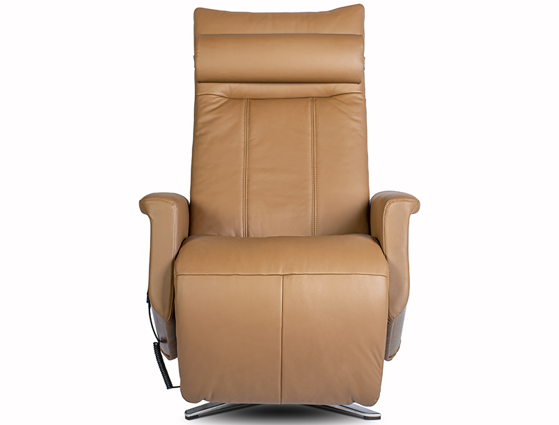 Svago Swivel SV-500 Leather Zero Anti Gravity Recliner Chair in Toffee Leather