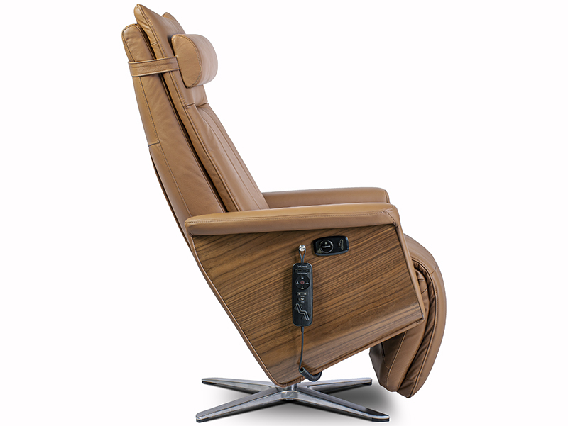 Svago Swivel SV-500 Leather Zero Anti Gravity Recliner Chair in Toffee Leather