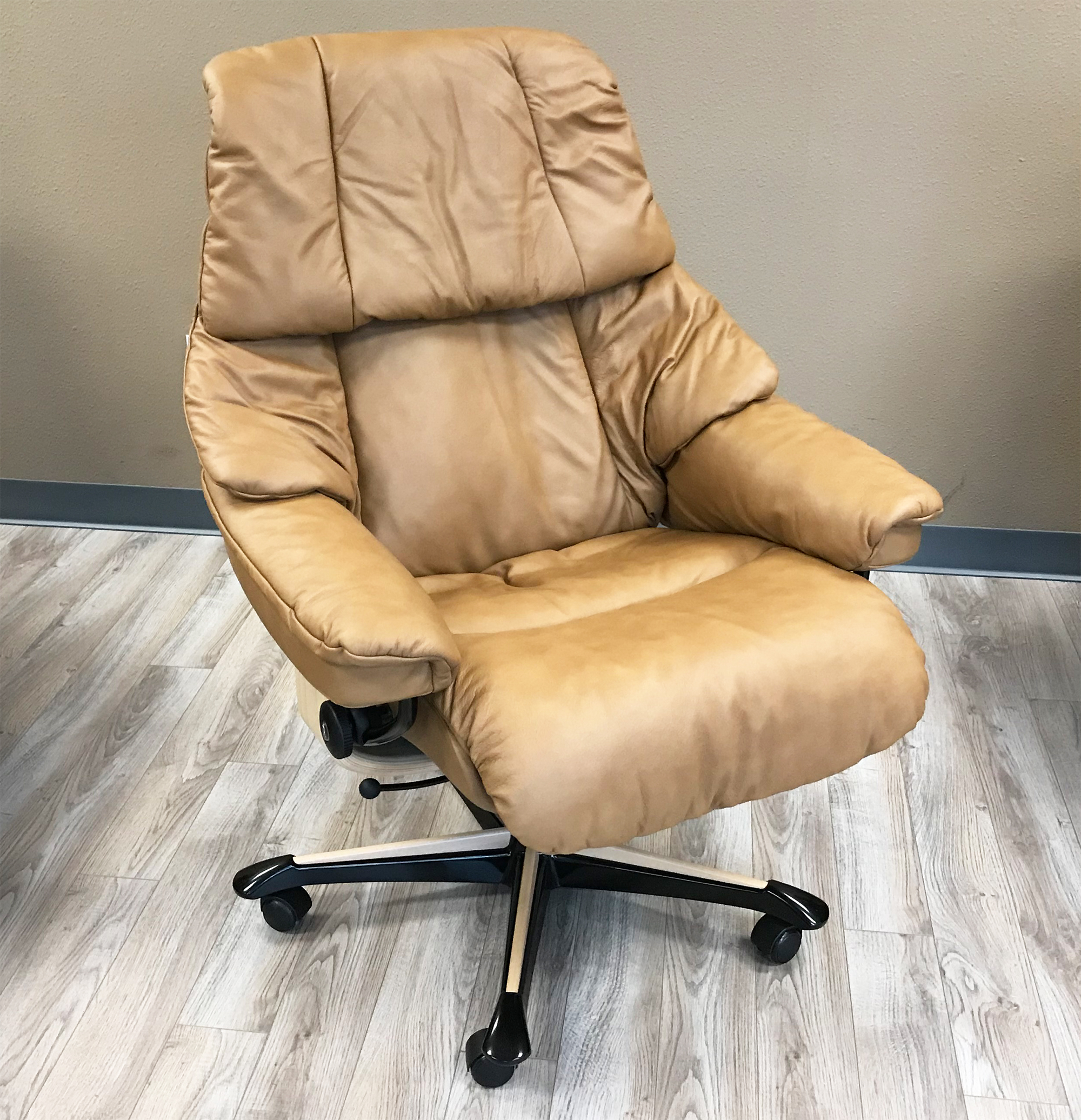 Stressless Reno Office Desk Chair Paloma Taupe Leather By Ekornes