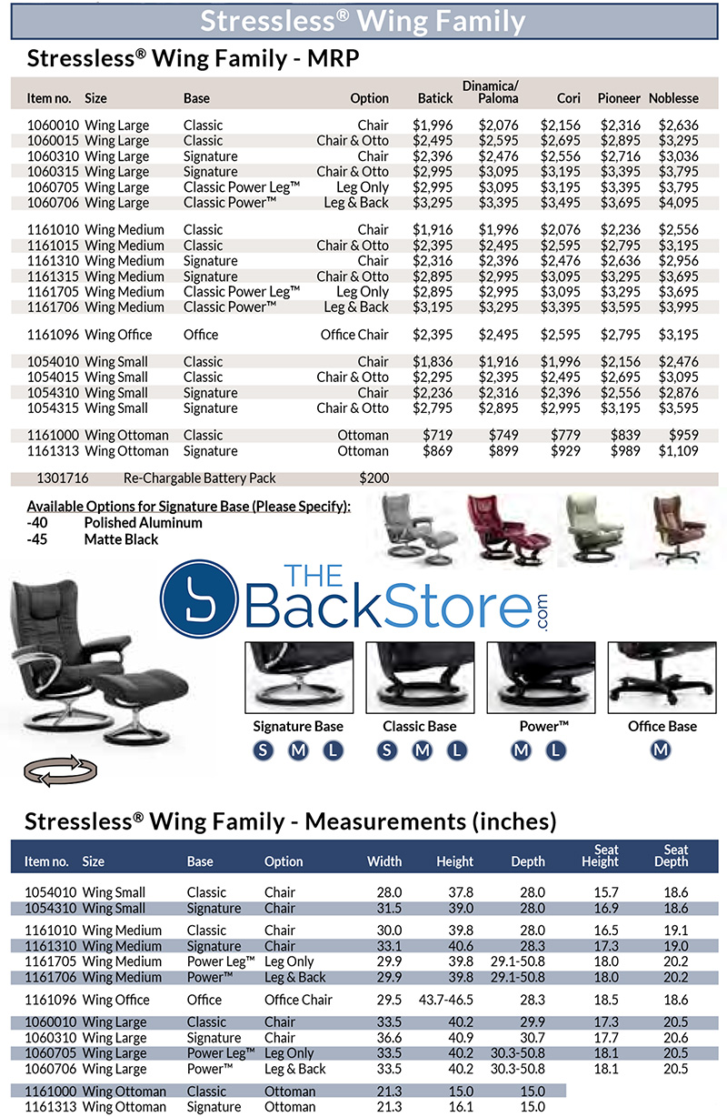 Stressless Wing Recliner Chair and Ottoman by Ekornes