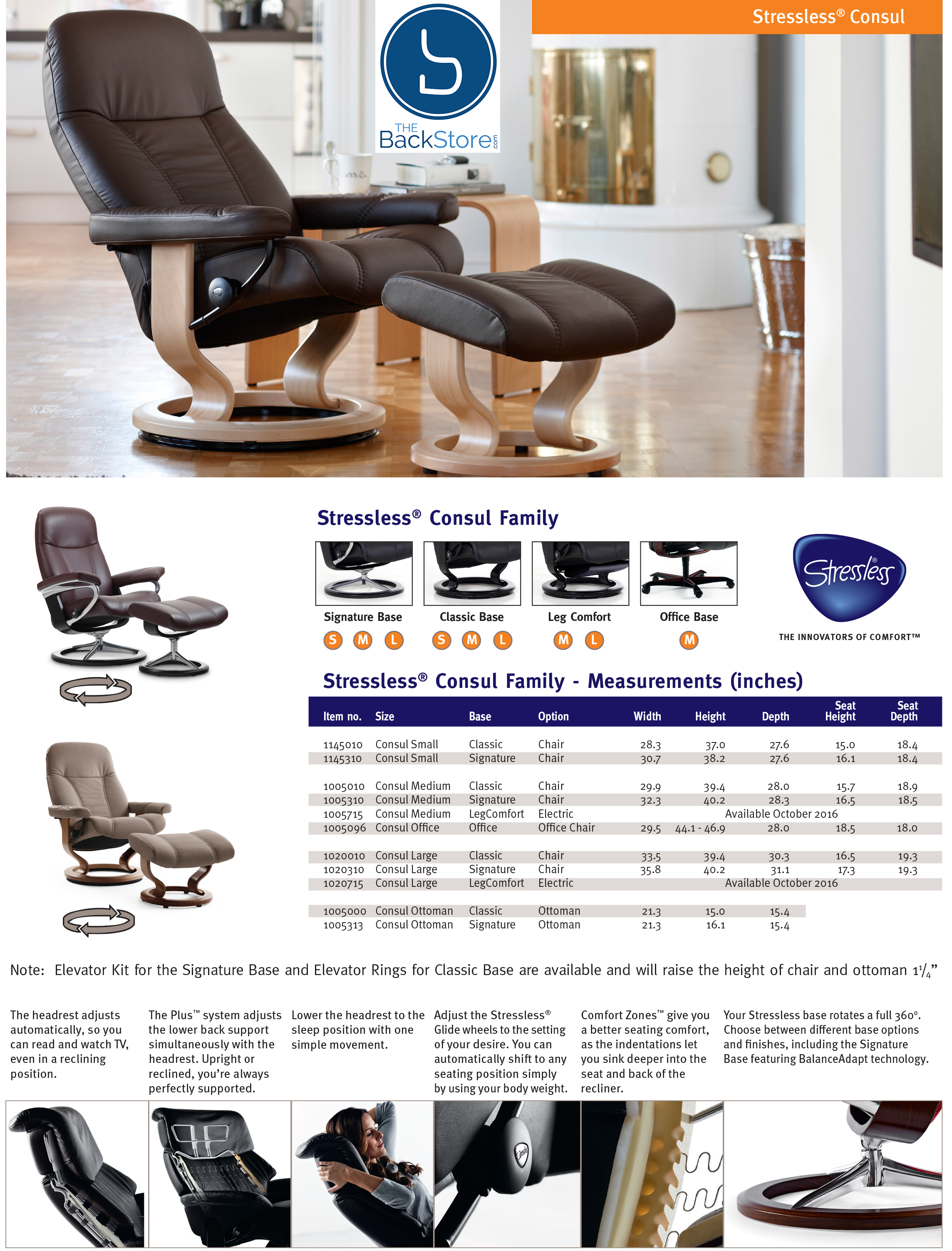 Stressless Consul Power LegComfort Classic Base Recliner Chair. Consul  Recliner Chair Lounger Ergonomic