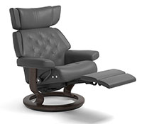 Stressless Skyline Power LegComfort Power Extending Footrest with Wood Base