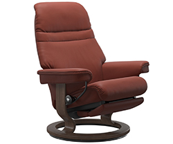 Stressless Sunrise Classic Dual Power Leg and Foot Wood Base Recliner Chair