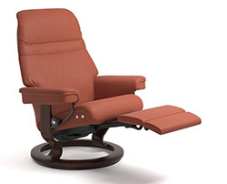 Stressless Sunrise LegComfort Power Extending Footrest with Classic Wood Base