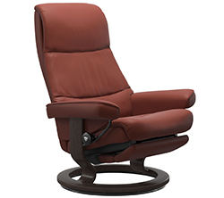 Stressless View Classic Dual Power Leg and Foot Wood Base