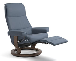 Stressless View LegComfort Power Extending Footrest with Classic Wood Base Recliner Chair