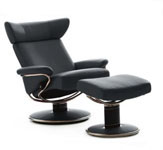 Stressless Jazz Recliner Chair and Ottoman by Contemporary Ekornes Furniture