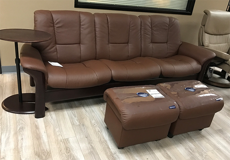 Stressless Buckingham 3 Seat Low Back Sofa Paloma Brown 09424 Leather