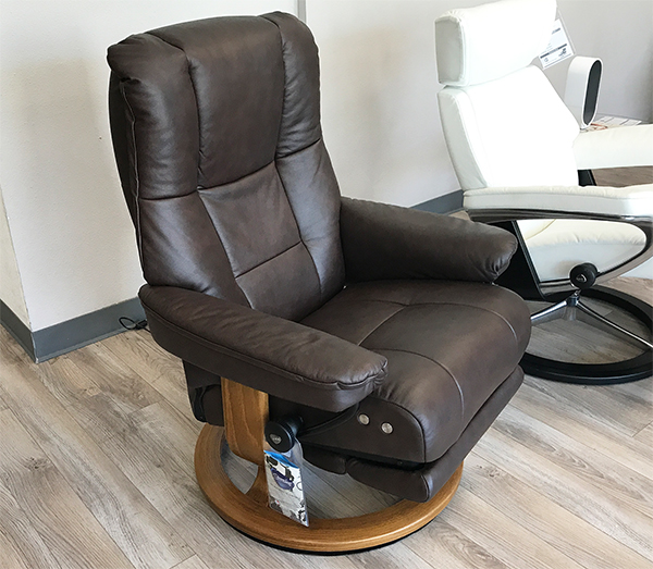 Stressless Mayfair LegComfort Paloma Chocolate Leather Recliner Chair by Ekornes