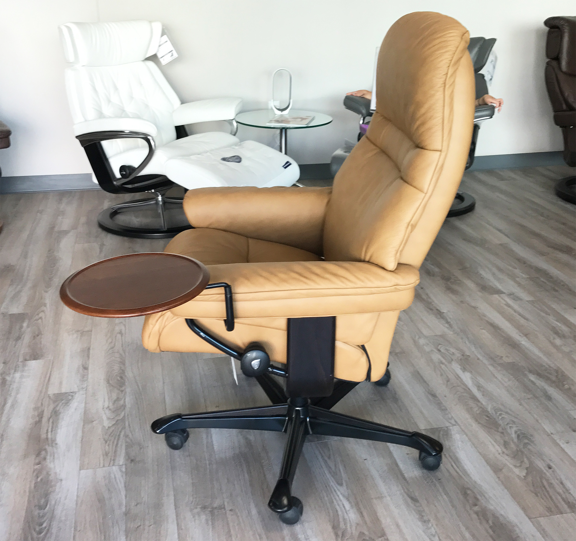 Stressless Sunrise Office Desk Chair Paloma Taupe Leather By