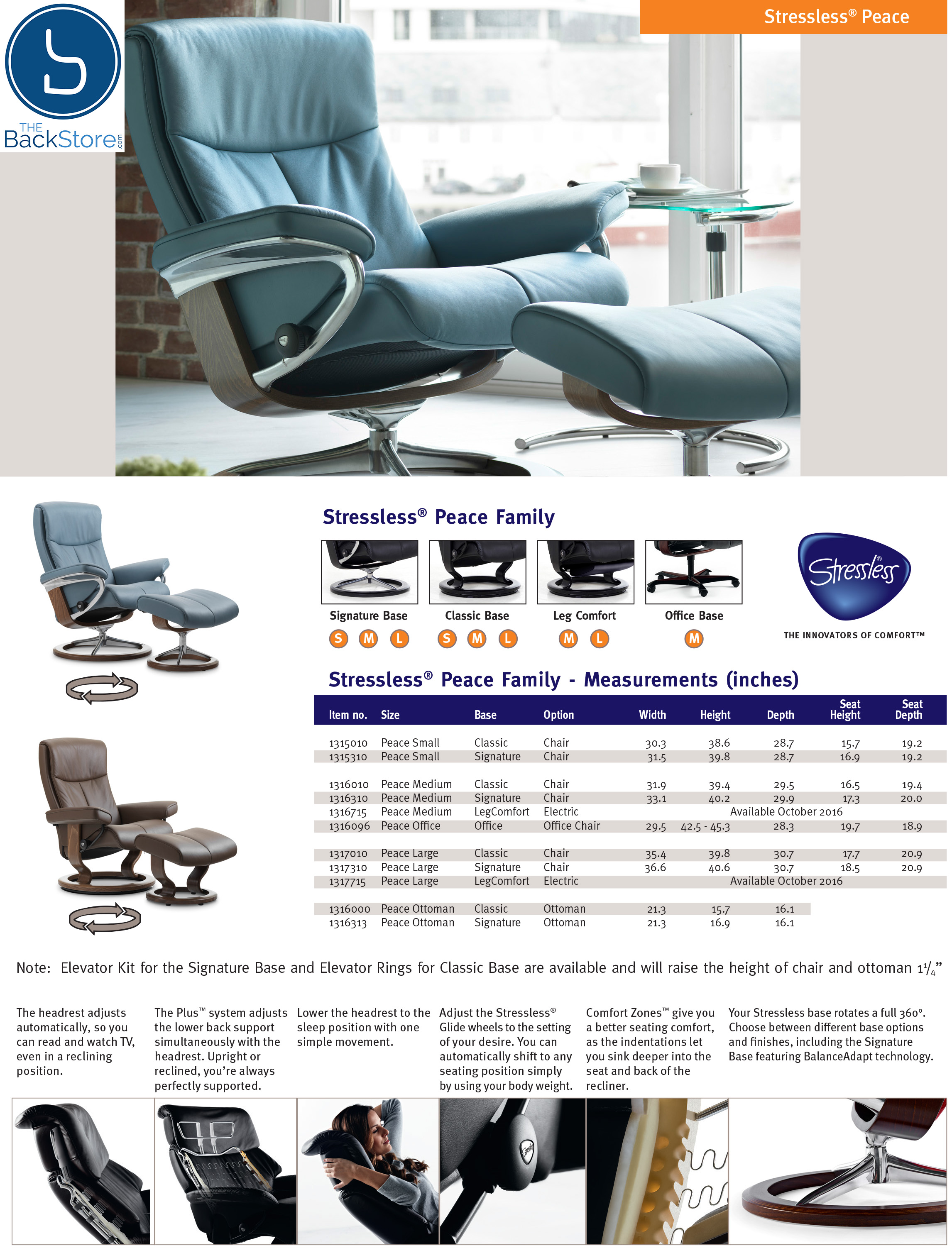 Stressless Peace Paloma Copper Leather by Ekornes Stressless Peace Paloma Copper Leather