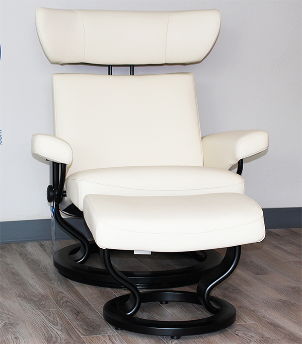 Stressless Viva Paloma Vanilla Leather Recliner Chair by Ekornes