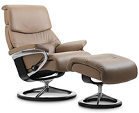 Stressless Capri Signature Base Recliner Chair and Ottoman