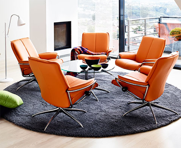 Stressless Paloma Clementine Orange Leather