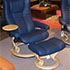 Stressless Eagle Paloma Oxford Blue Leather Recliner and  Ottoman