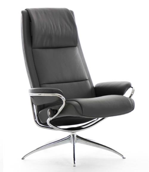 Stressless Paris High Back Recliner Chair and Ottoman by Ekornes