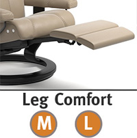 Stressless Wing LegComfort Power Extending Footrest with Classic Wood Base