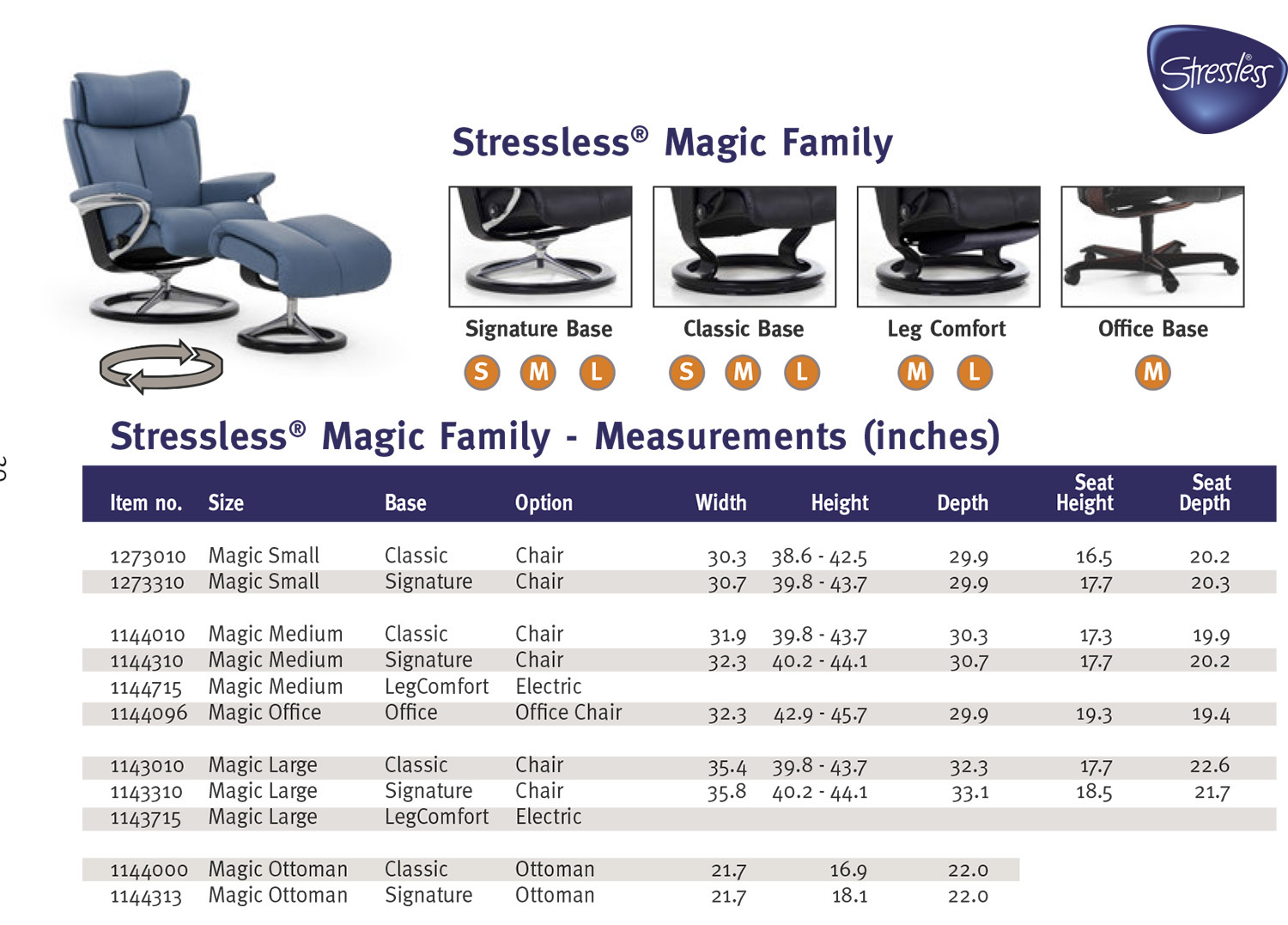 Stressless magic signature discount chair