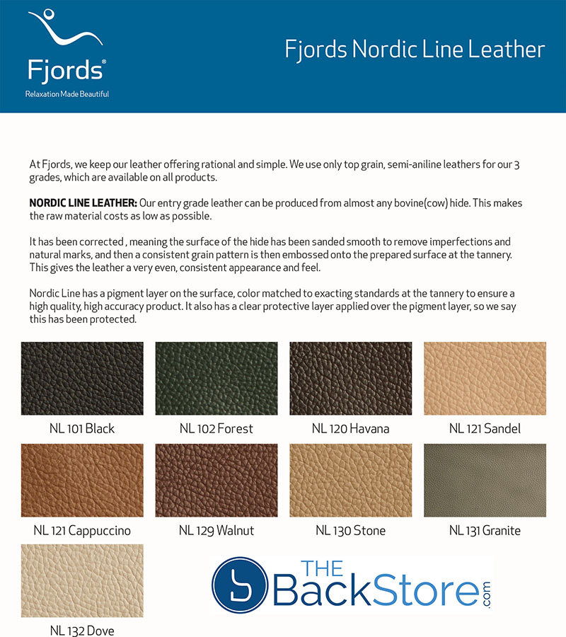 Fjords Nordic Line Leather Colors for Recliners and Swing Chairs