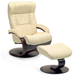 Fjords Manjana C Frame Ergonomic Recliner Chair and Ottoman Scandinavian Lounger