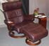 Stressless Savannah Large Recliner and Ottoman - Royalin Amarone Leather by Ekornes