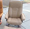 Stressless Medium Consul Paloma Sand Leather Recliner Chair and Ottoman