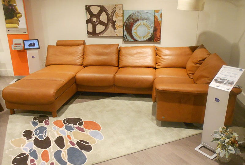 Stressless E300 Royalin TigerEye Leather Sofa Sectional