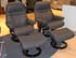 Stressless Sunrise Small Recliner and Ottoman in Paloma Rock Leather by Ekornes