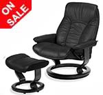 Stressless Senator Recliner Chair and Ottoman by Ekornes