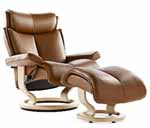 Stressless Magic Recliner Chair and Ottoman by Contemporary Ekornes Furniture