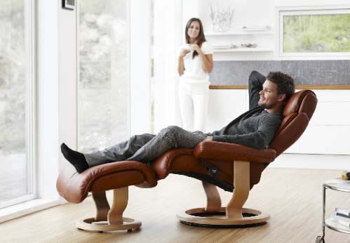 Stressless Magic Recliner and Ottoman by Ekornes