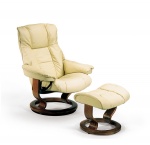 Stressless Mayfair Recliner Chair and Ottoman by Norwegian Ekornes Furniture