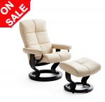 Stressless Oxford Medium Recliner Chairs and Ottoman