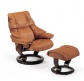 Stressless Reno Leather Recliner Chair and Ottoman