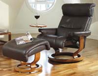 Stressless Memphis and Savannah Recliner Chair and Ottoman