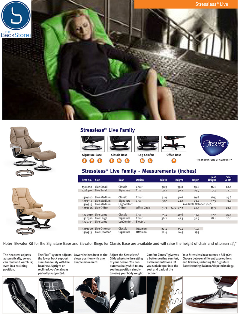 Stressless Live Recliner Chair Information from Ekornes