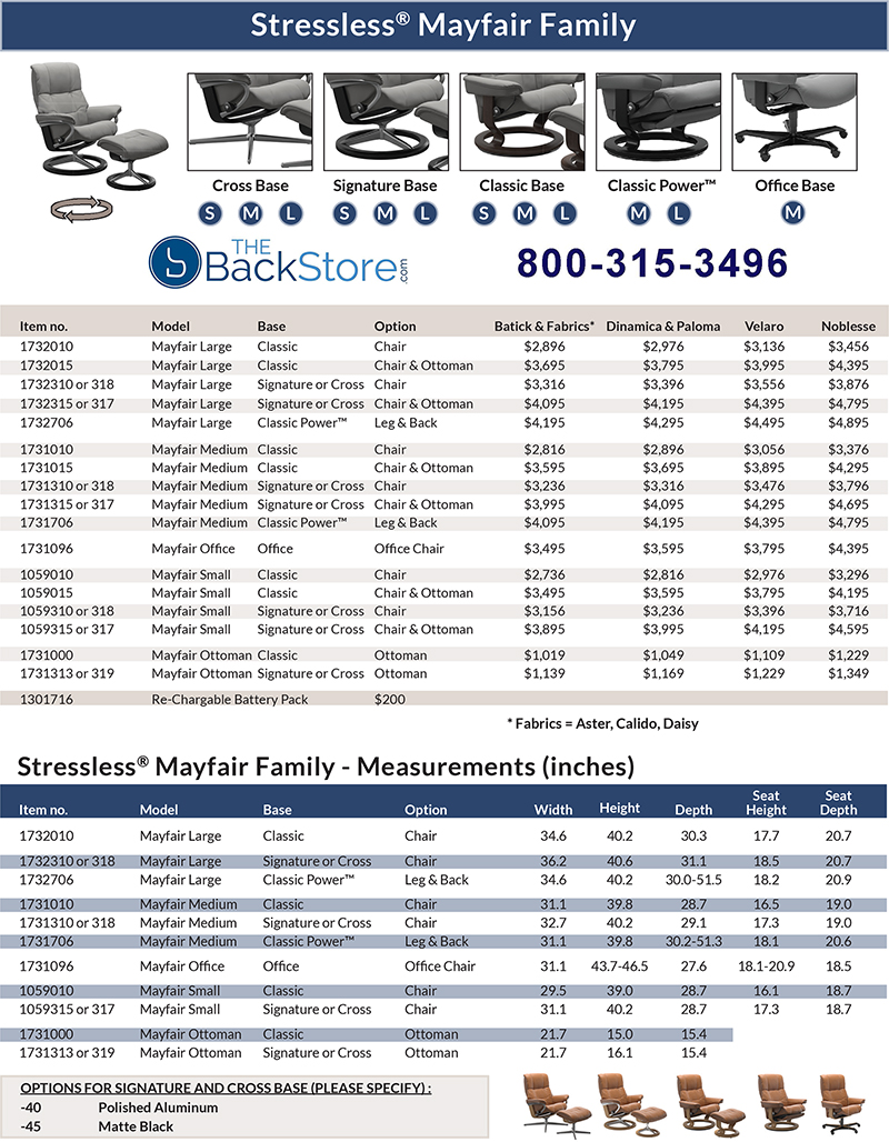 Stressless Mayfair Recliner Chair Dimensions